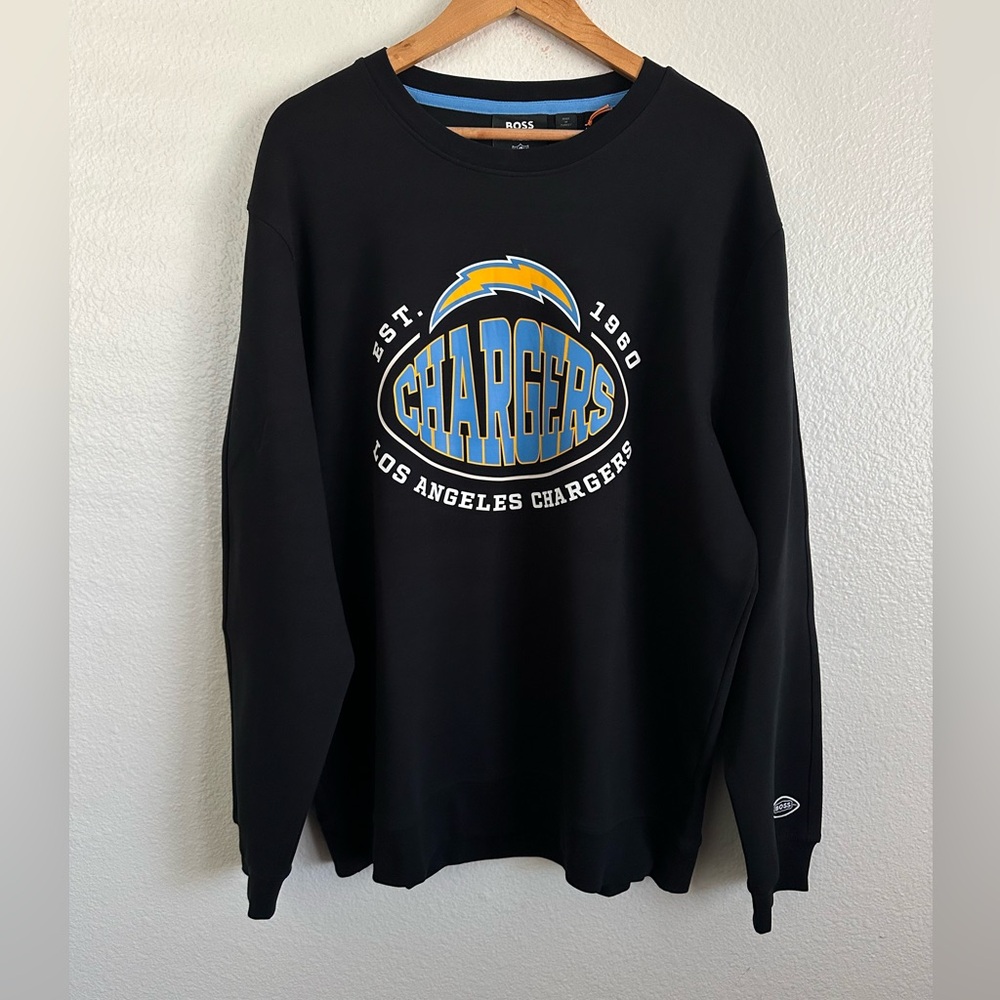 Los Angeles Chargers NFL HUGO BOSS Knit Athletic Sweatshirt Herbert Men Size 2XL